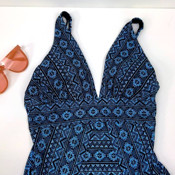 Miraclesuit - Paillette Odyssey One Piece Swimsuit Blue Beach Resort Sz 12 - Picture 5 of 16